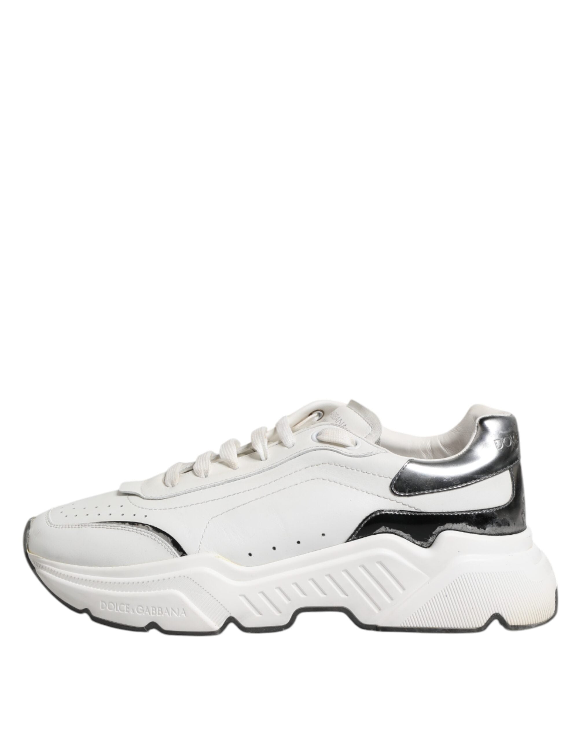 Dolce & Gabbana White Daymaster Leather Low Top Sneakers Shoes