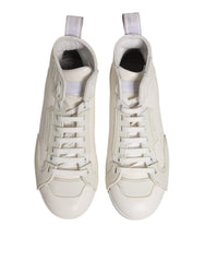 Dolce & Gabbana White Leather Mid Top Sneakers Shoes