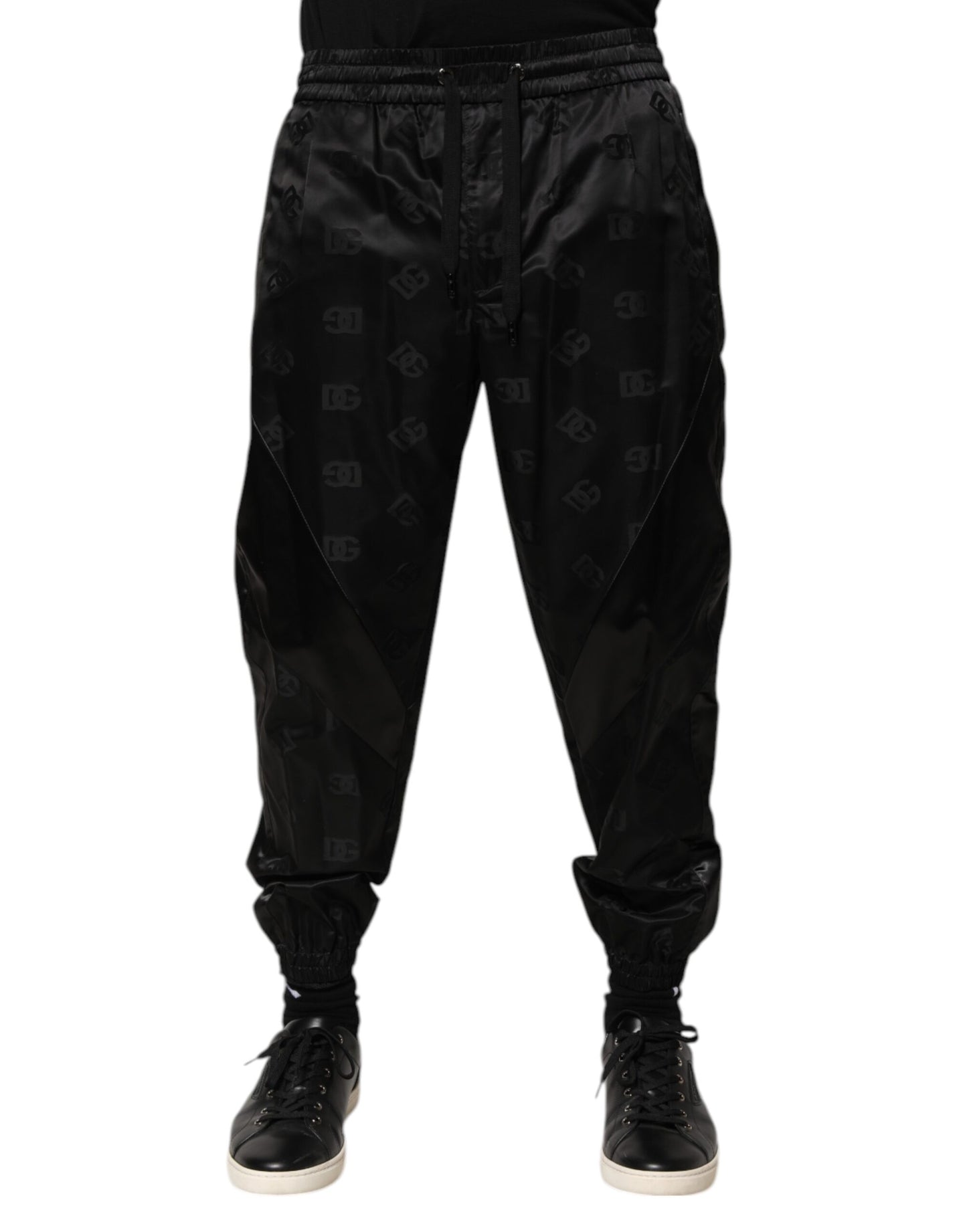 Dolce &amp; Gabbana Svarta Logotyp DG Tryck Herr Joggingbyxor