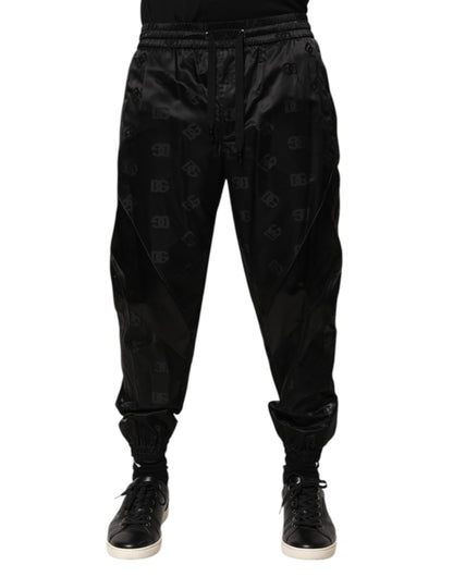 Dolce &amp; Gabbana Svarta Logotyp DG Tryck Herr Joggingbyxor