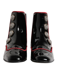 Dolce & Gabbana Black Jackie Buttoned Chelsea Boots Shoes