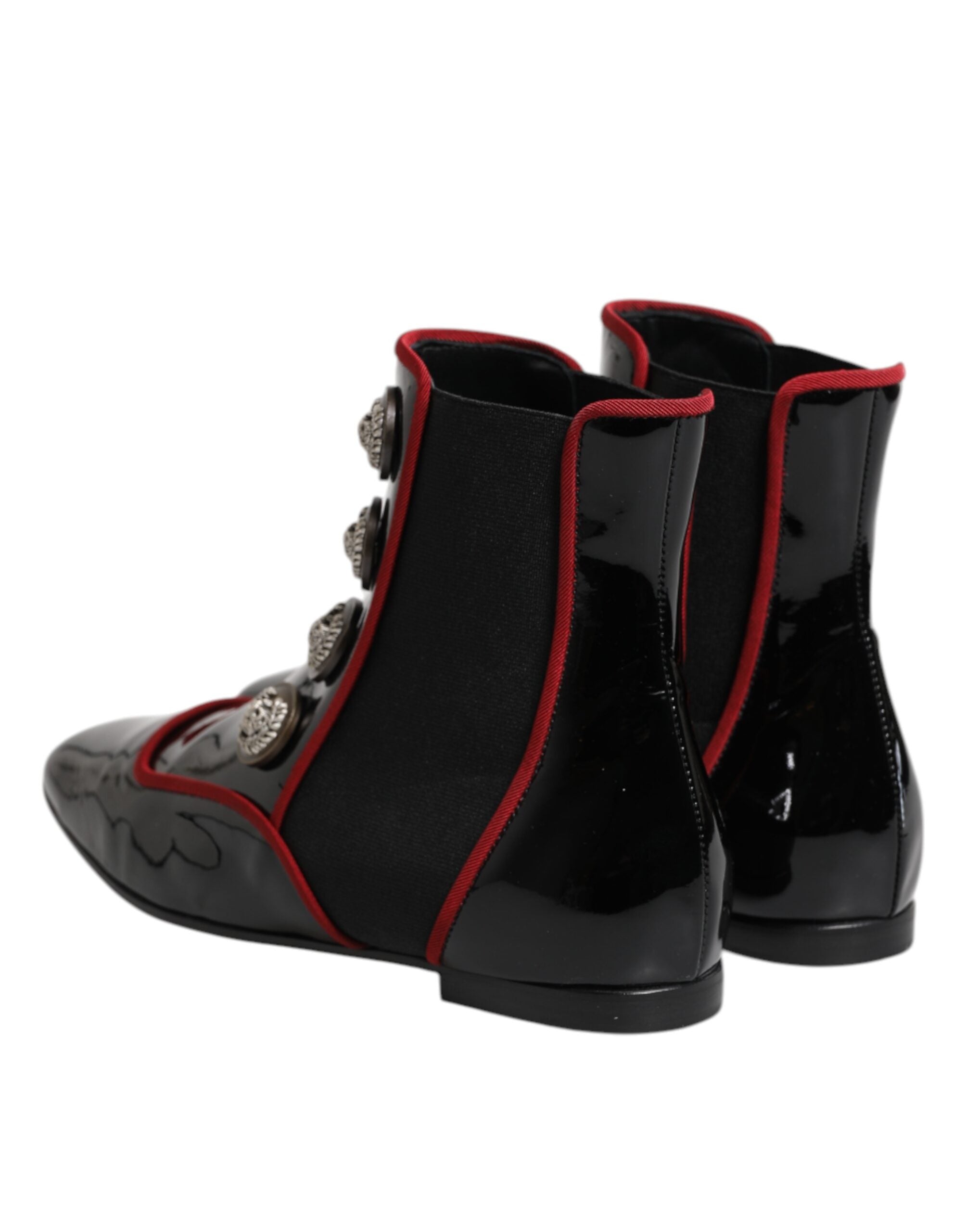 Dolce & Gabbana Black Jackie Buttoned Chelsea Boots Shoes