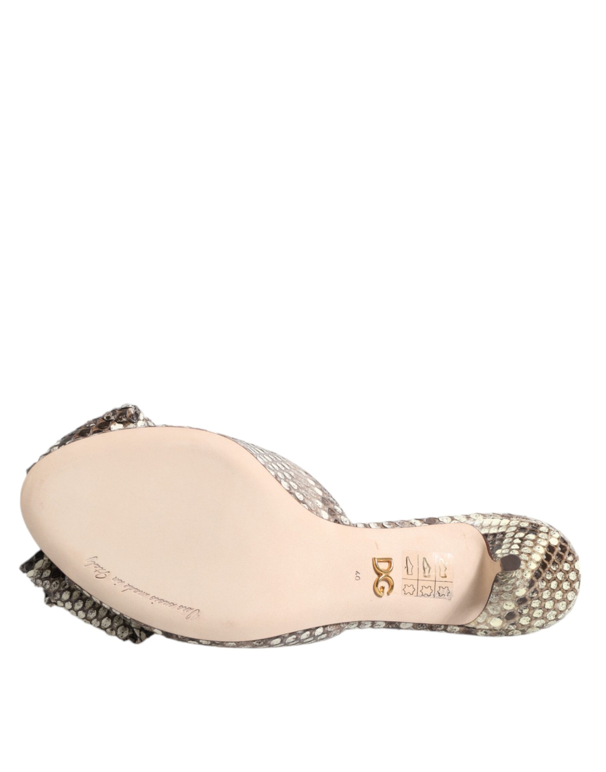 Flerfärgade Keira Rosett Lädermules med Peep Toe