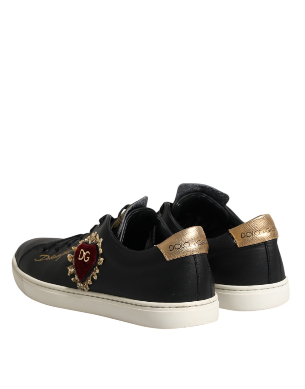 Svarte Sacred Heart-sneakers i skinn