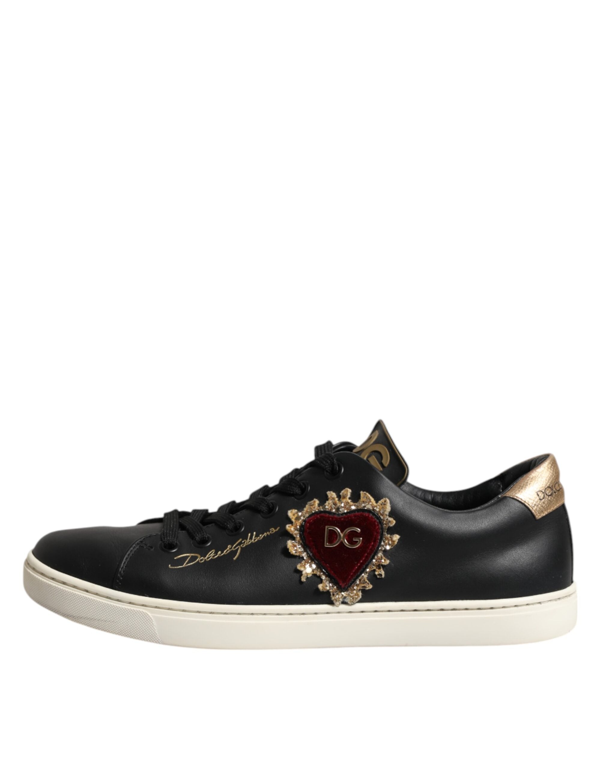 Svarte Sacred Heart-sneakers i skinn