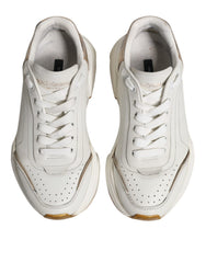 Dolce & Gabbana White Gold Daymaster Low Top Sneakers Shoes