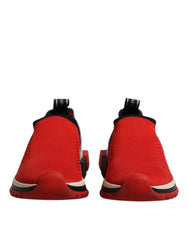 Dolce & Gabbana Red Sorrento Slip On Low Top Sneakers Shoes