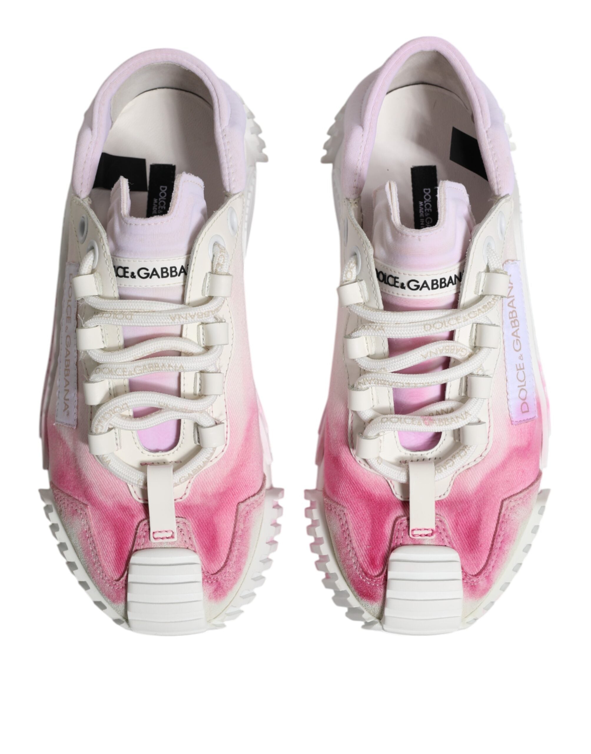 Hvite NS1 Lave Sneakers med Snøring