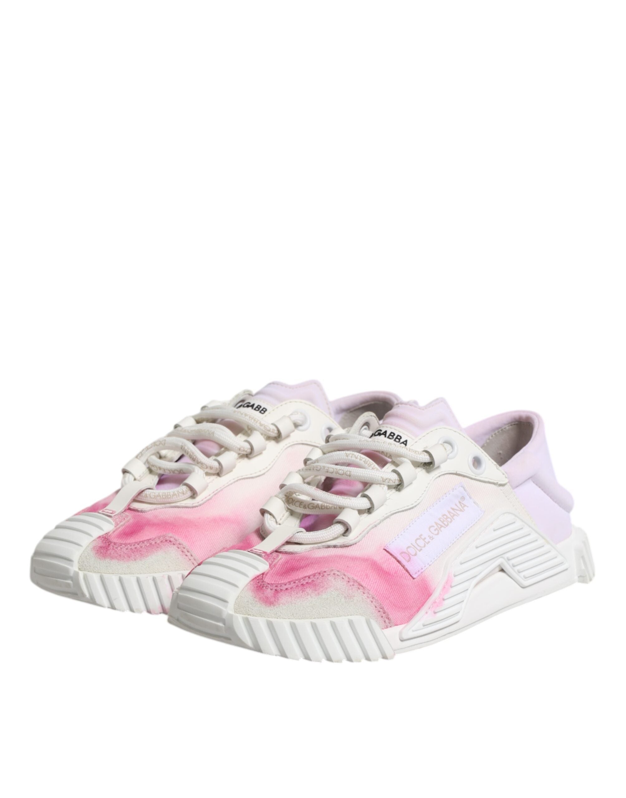 Hvite NS1 Lave Sneakers med Snøring