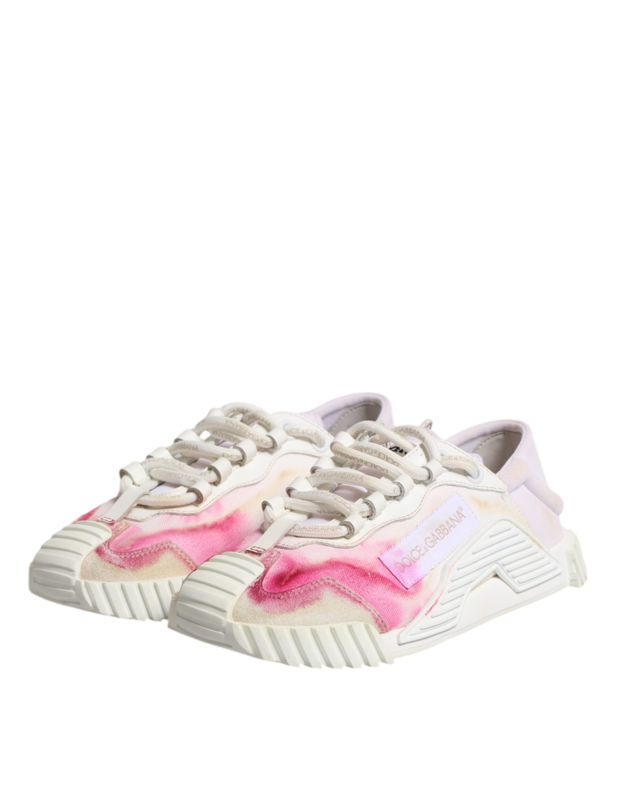 Hvite NS1 Lave Sneakers med Snøring