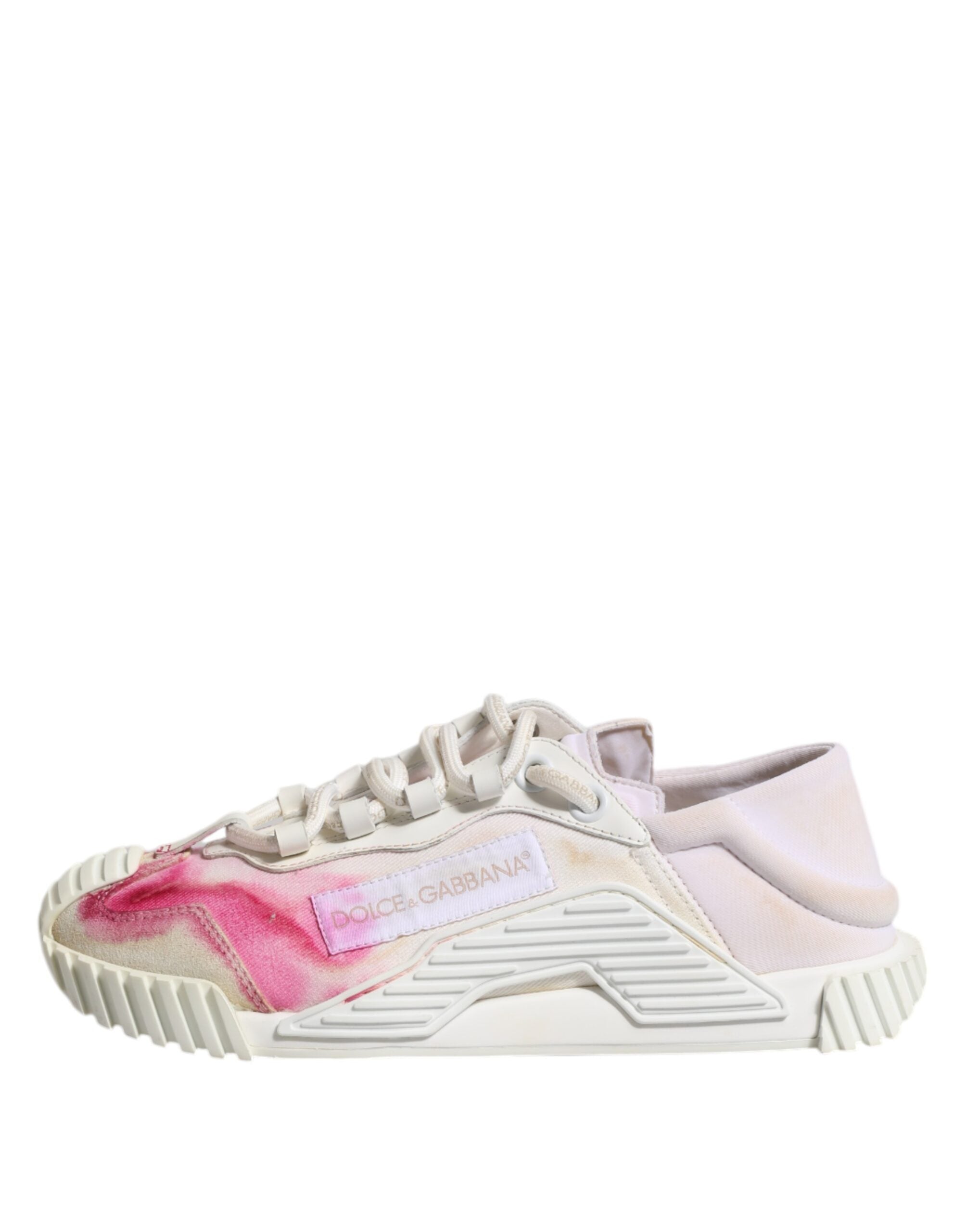 Hvite NS1 Lave Sneakers med Snøring