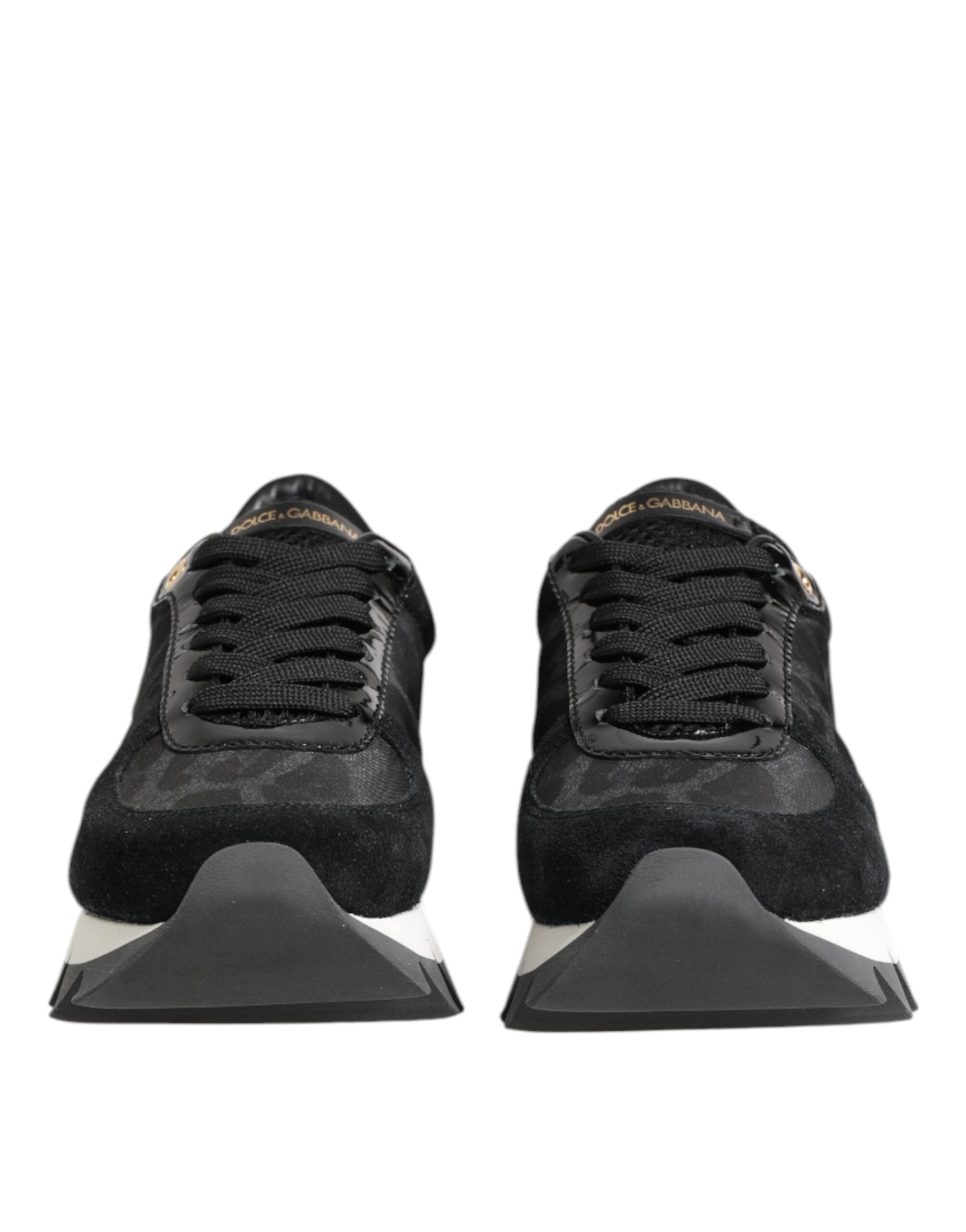 Svarte Grå Leopard Lave Sneakers Sko