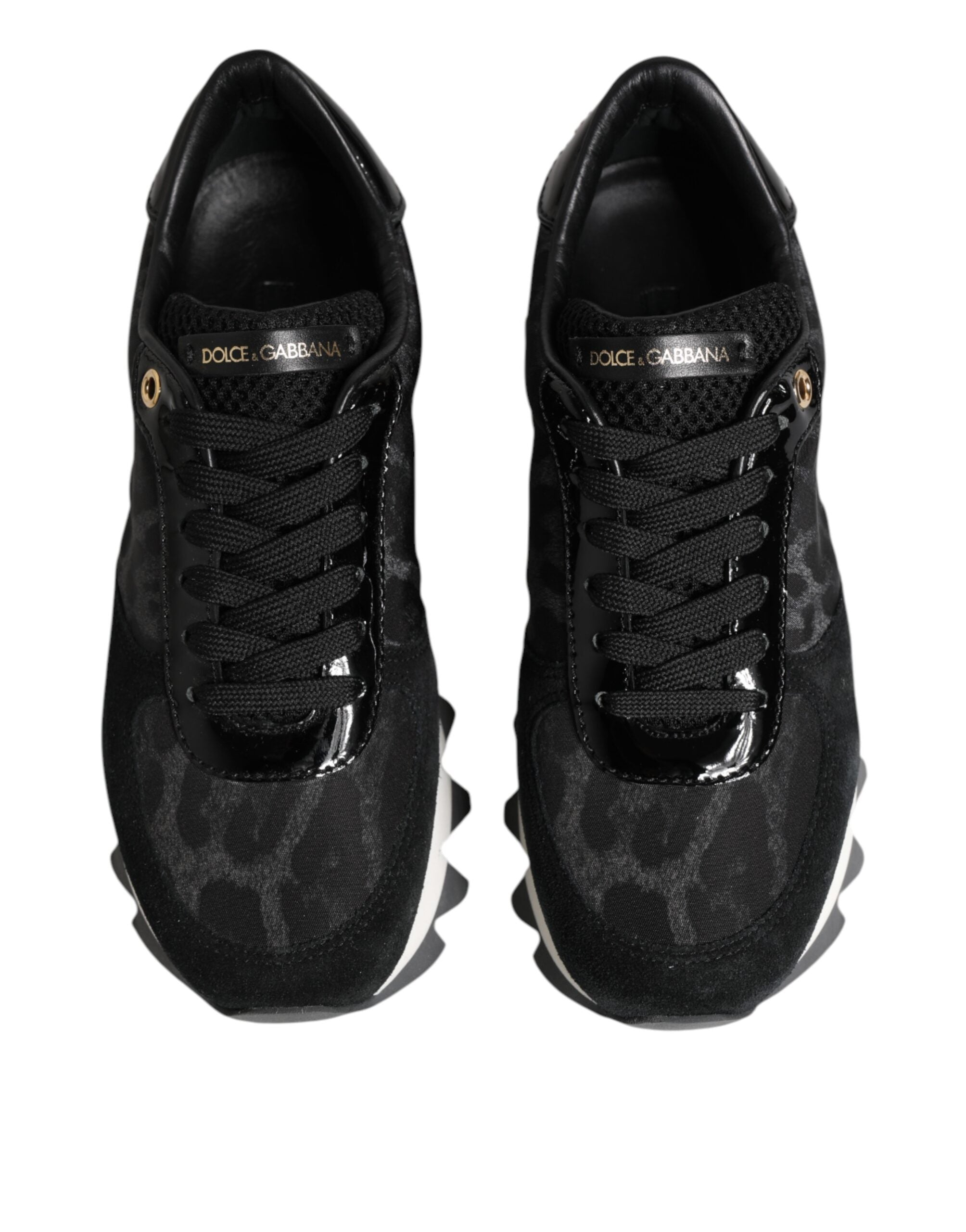 Svarte Grå Leopard Lave Sneakers Sko
