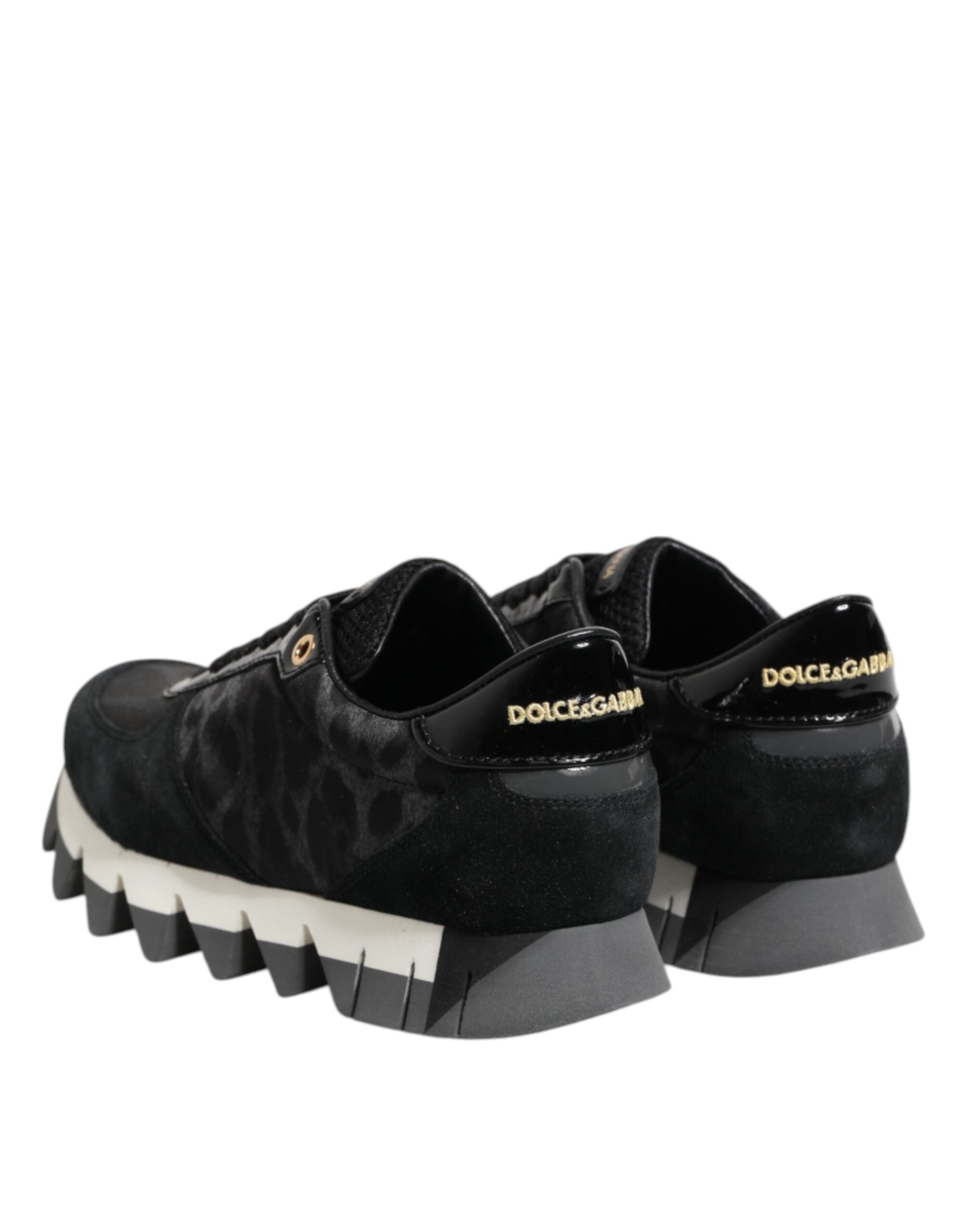 Svarte Grå Leopard Lave Sneakers Sko