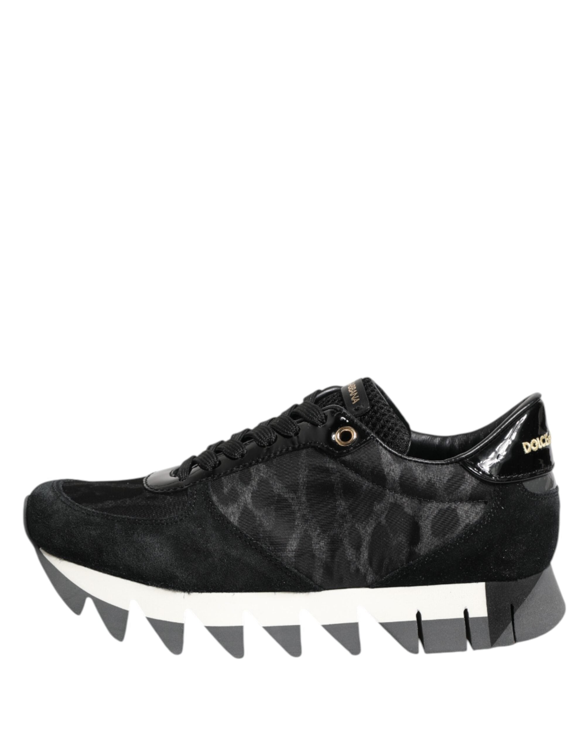 Svarte Grå Leopard Lave Sneakers Sko