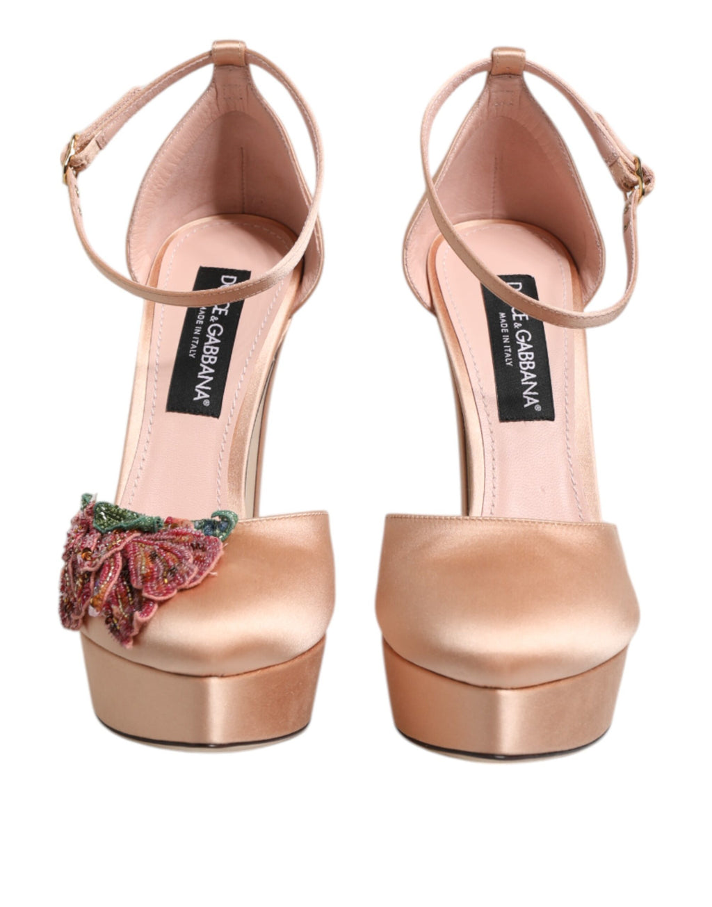 Rosa Block Heels Sandaler Med Ankelrem