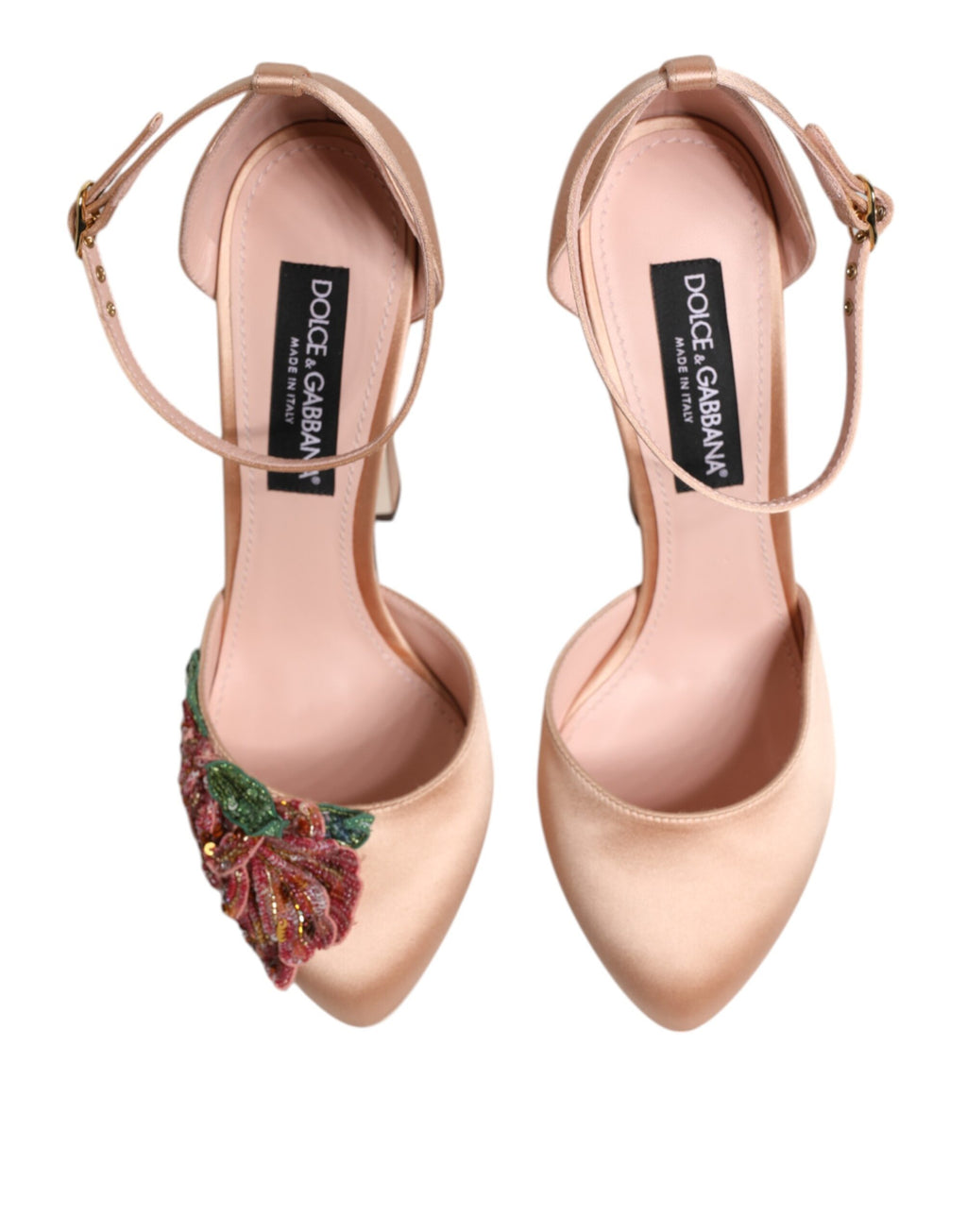 Rosa Block Heels Sandaler Med Ankelrem