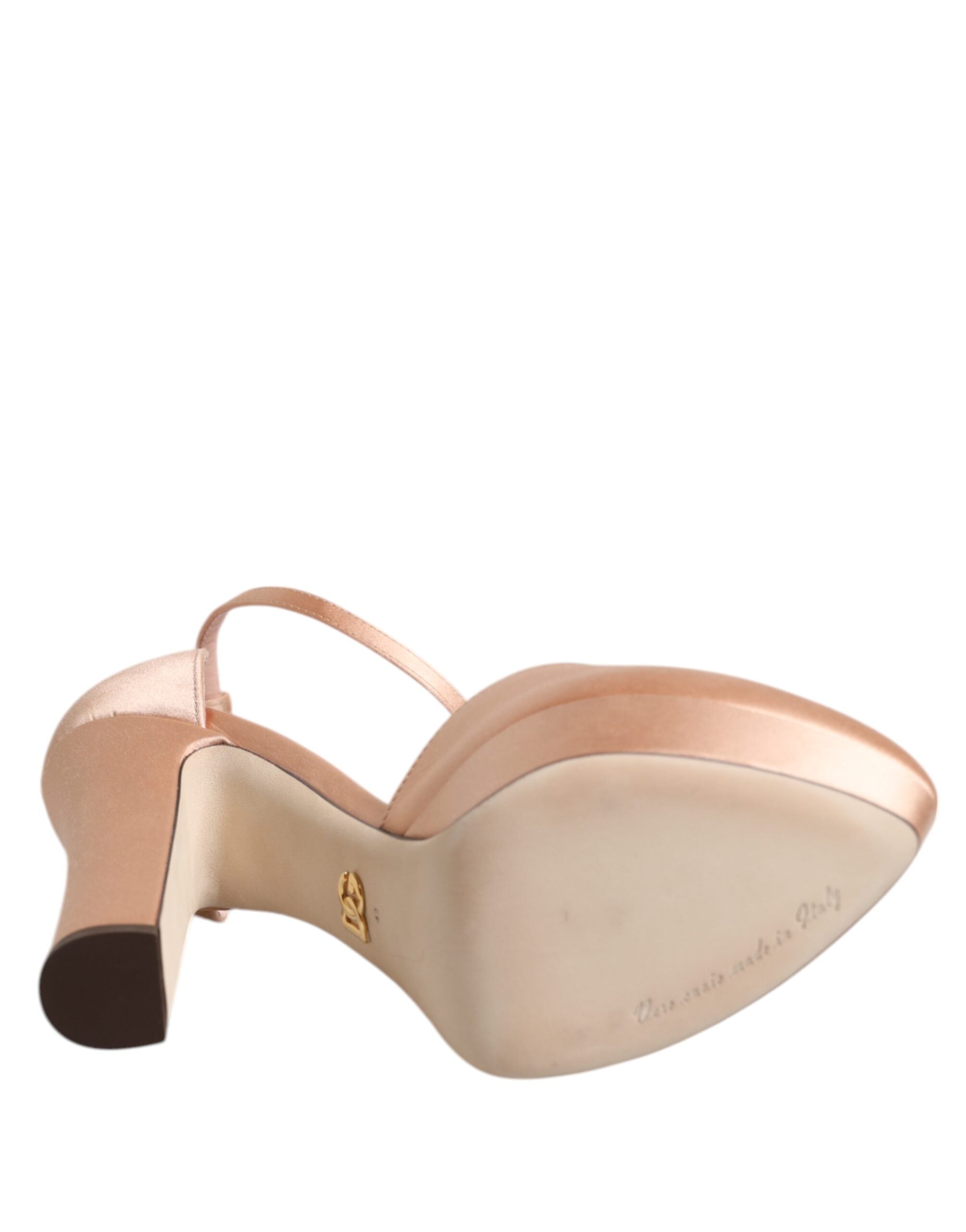 Rosa Block Heels Sandaler Med Ankelrem
