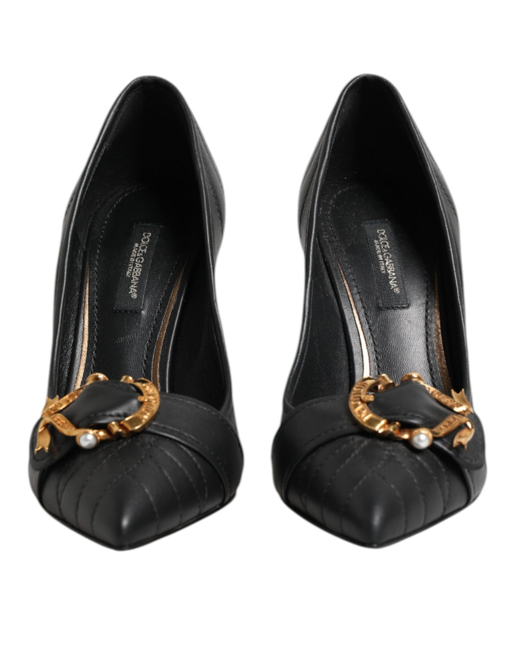 Svarta Devotion Läderklackade Pumps Skor