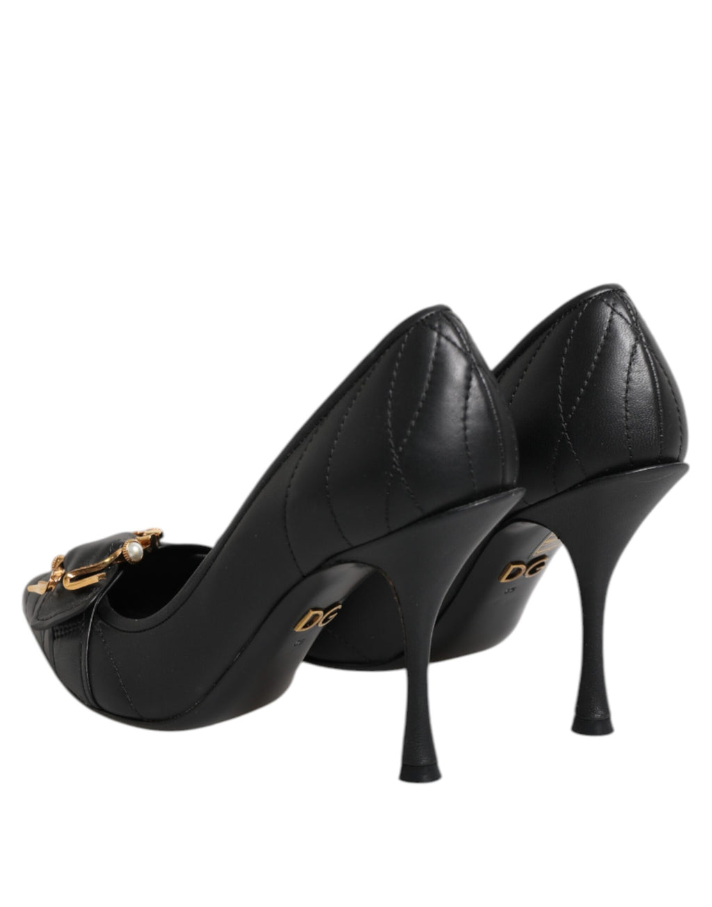 Svarta Devotion Läderklackade Pumps Skor