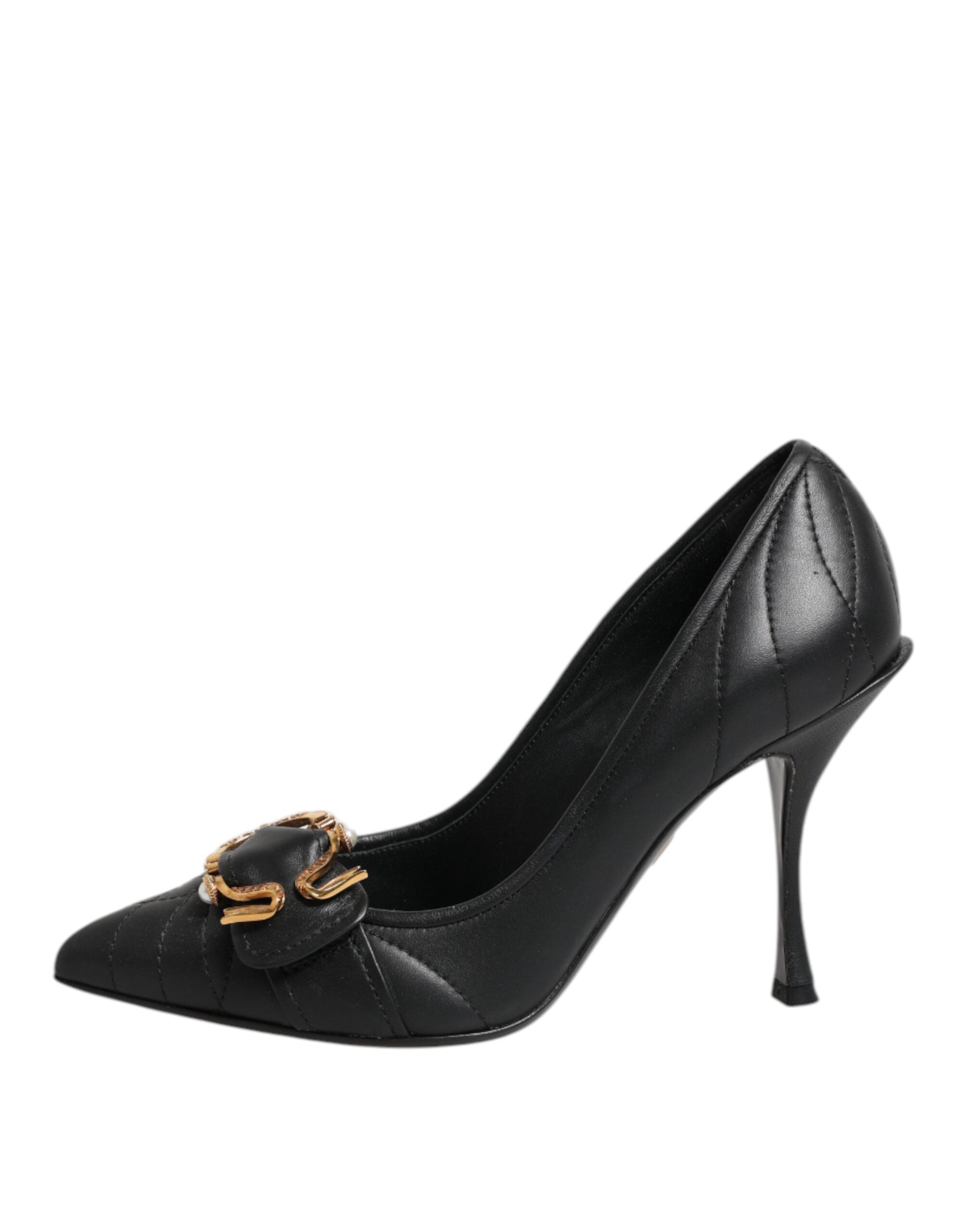 Svarta Devotion Läderklackade Pumps Skor