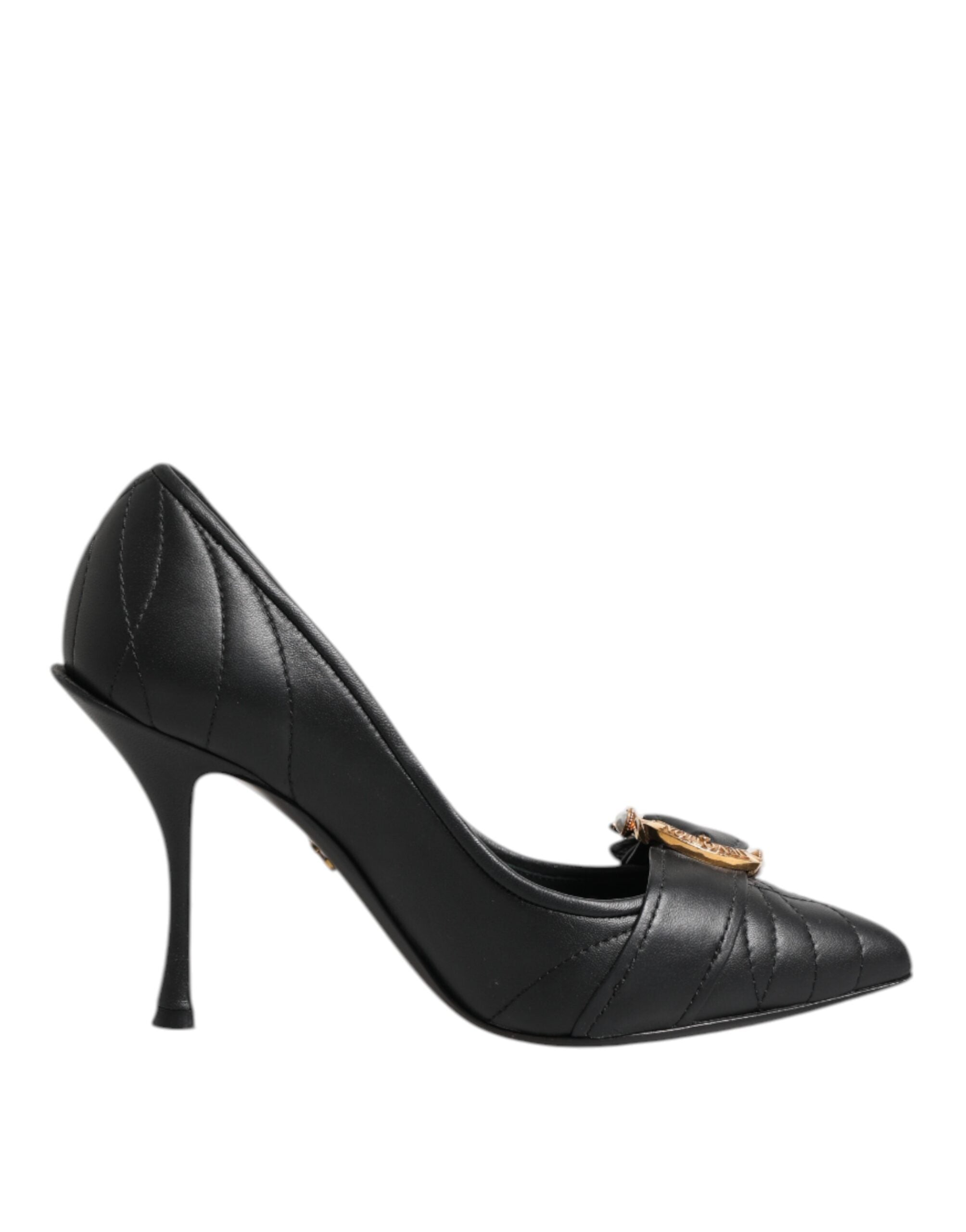 Svarta Devotion Läderklackade Pumps Skor