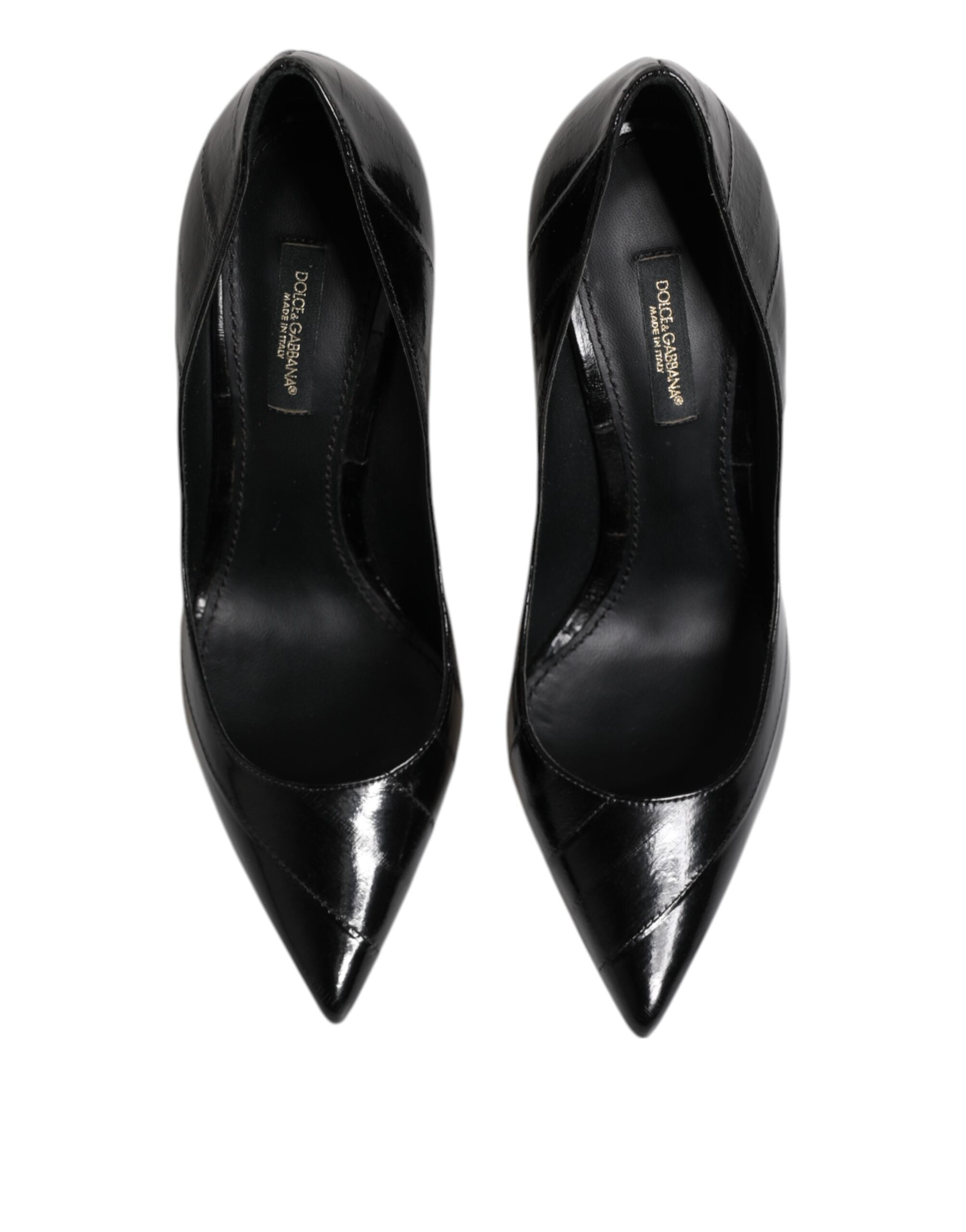 Svarta Läder Stilettklackade Pumps Skor