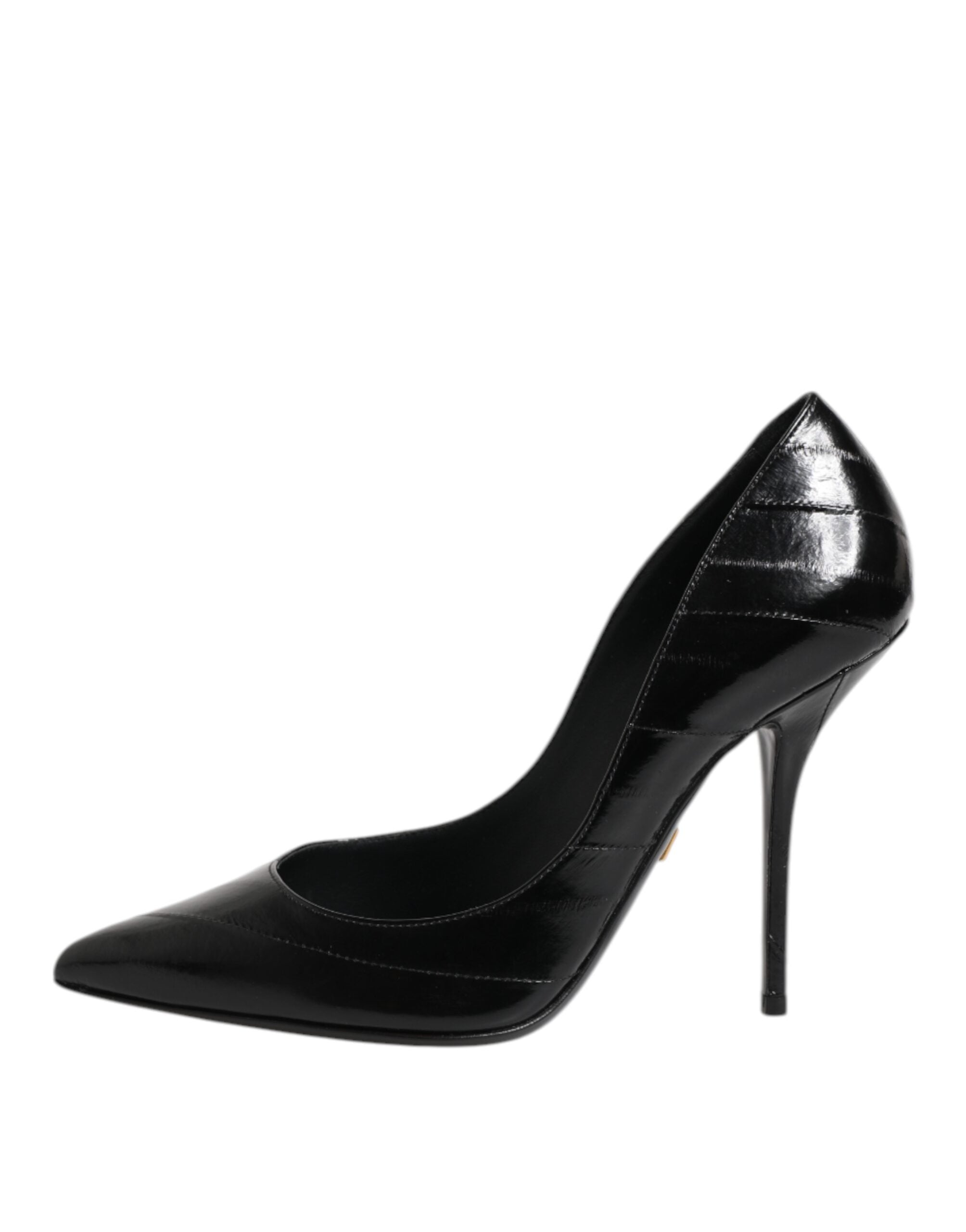 Svarta Läder Stilettklackade Pumps Skor