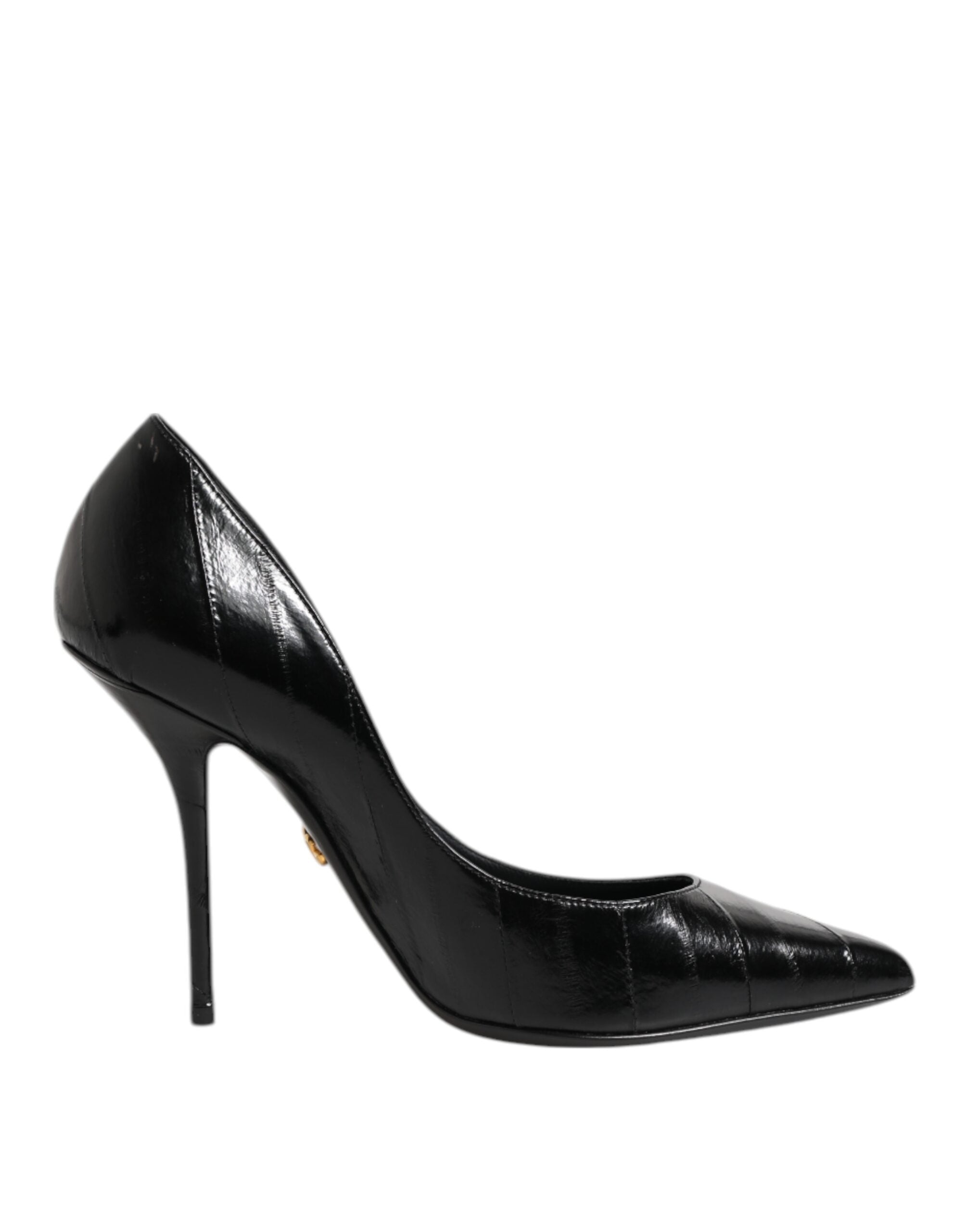 Svarta Läder Stilettklackade Pumps Skor