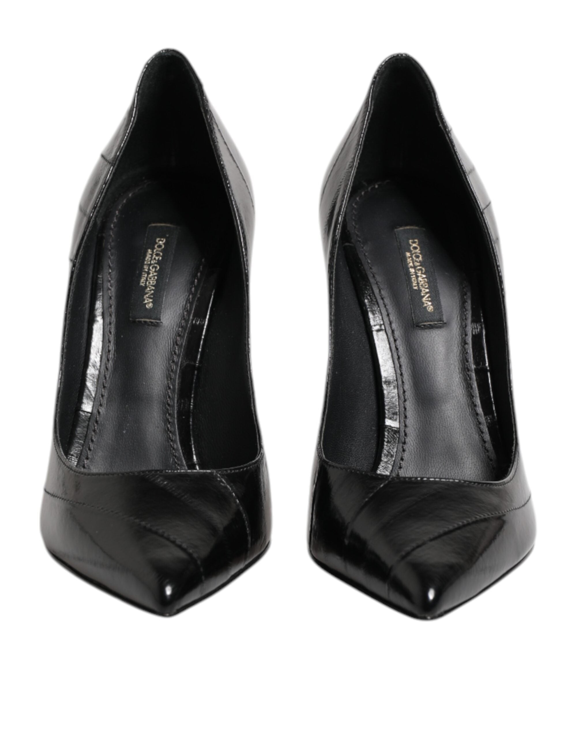 Svarta Läder Stilettklackade Pumps Skor