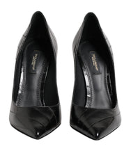 Dolce & Gabbana Black Leather Stiletto High Heels Pumps Shoes