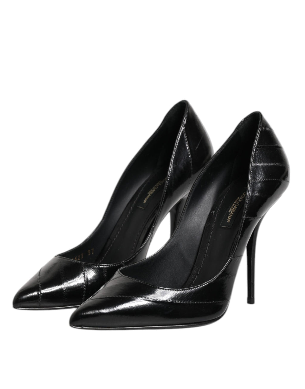 Svarta Läder Stilettklackade Pumps Skor