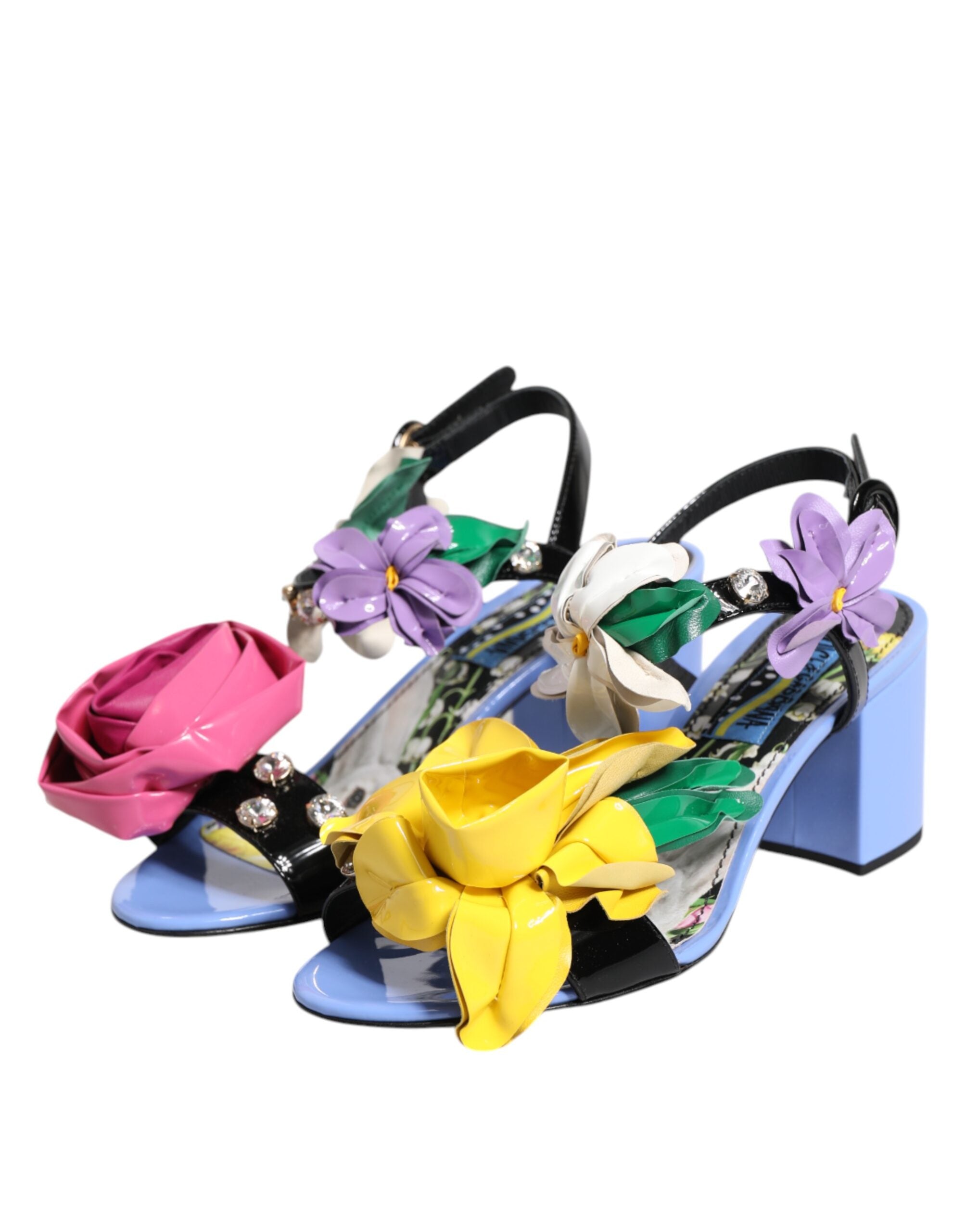 Flerfargede blomsterkrystall KEIRA-sandaler med sko