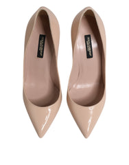 Dolce & Gabbana Beige Patent Leather Stiletto Heel Pumps Shoes