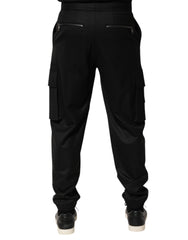 Dolce & Gabbana Solid Black Cargo Jogger Men Sweatpants Pants