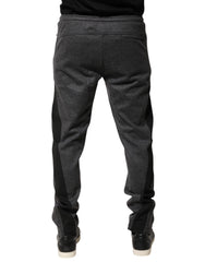Dolce & Gabbana Gray Black Wool Blend Jogger Sweatpants  Pants