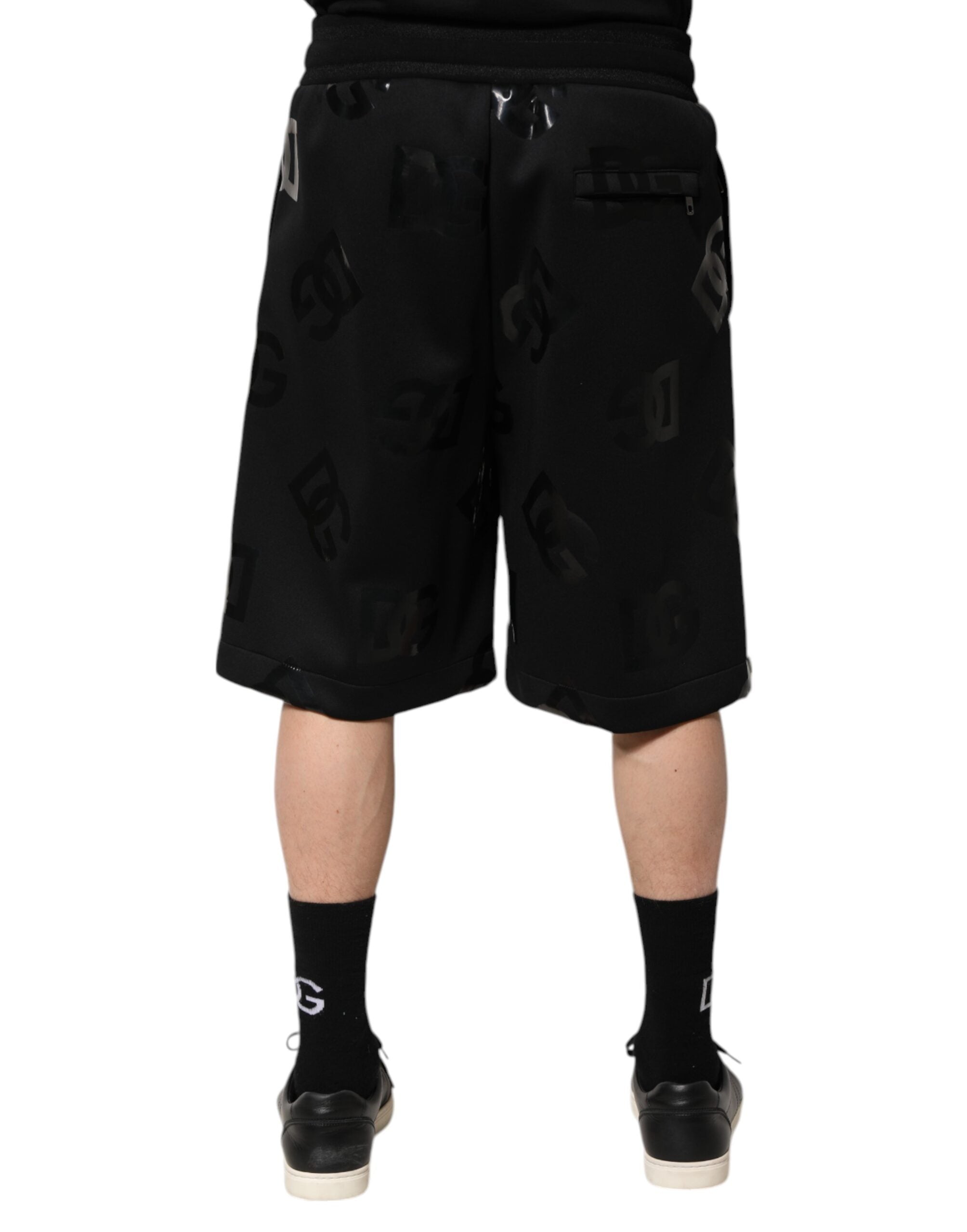 Svarta Bermuda-shorts med logotyp och bomull
