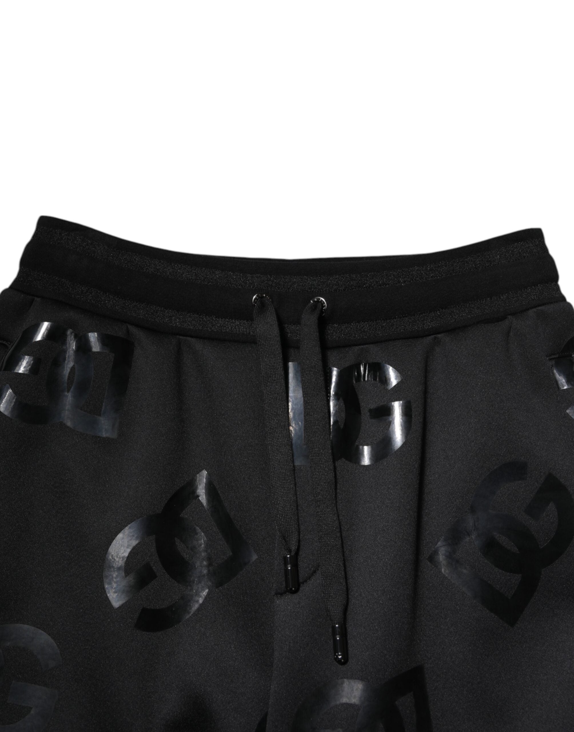 Svarta Bermuda-shorts med logotyp och bomull