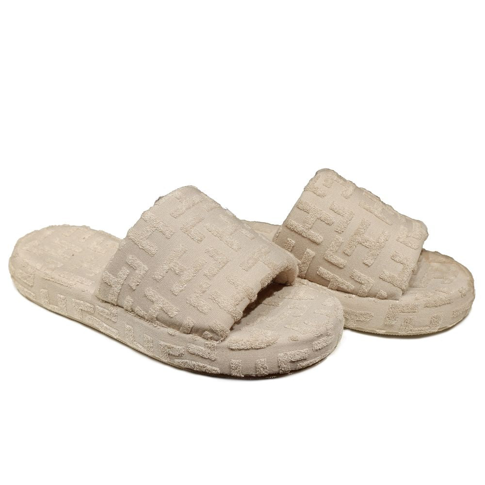 Beige bomullssandal