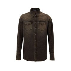 Dolce & Gabbana Brown Denim Shirt