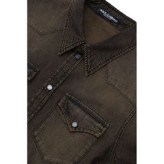 Dolce & Gabbana Brown Denim Shirt
