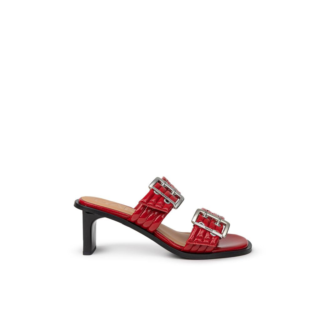 Rød skinnsandal