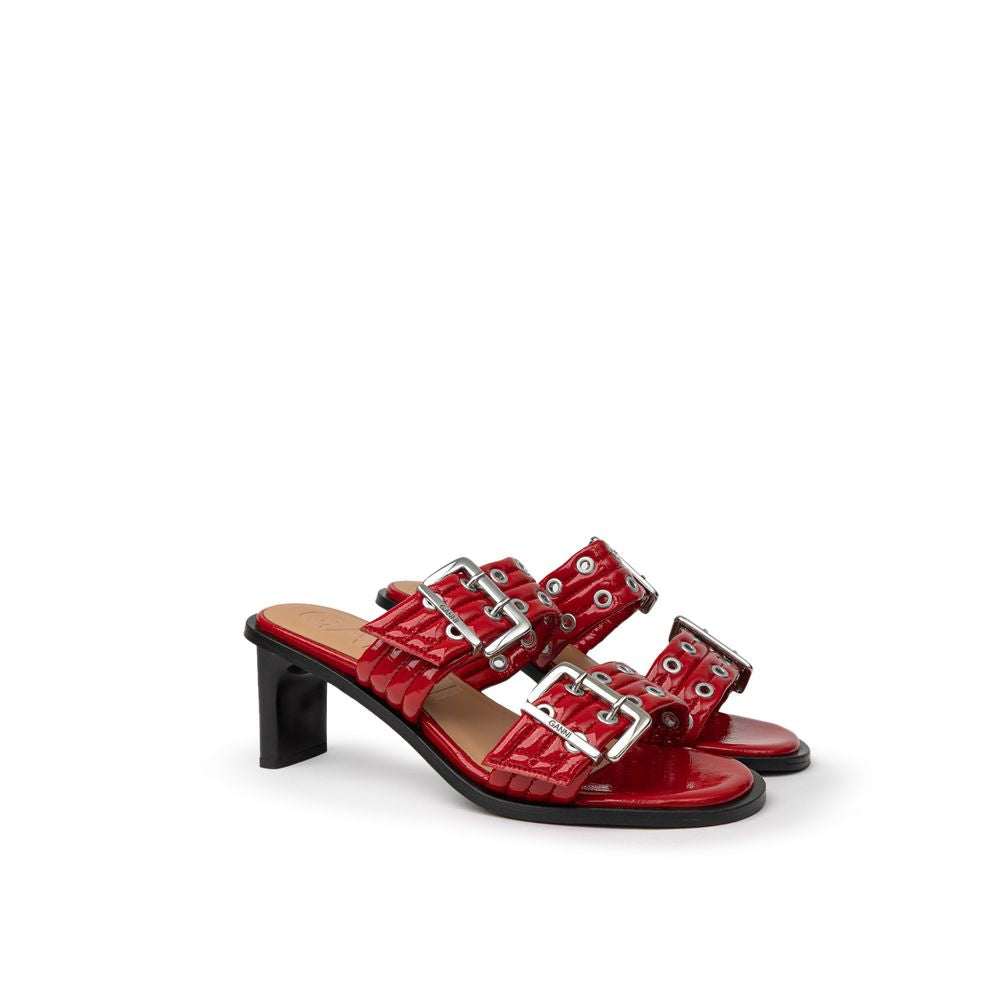 Rød skinnsandal
