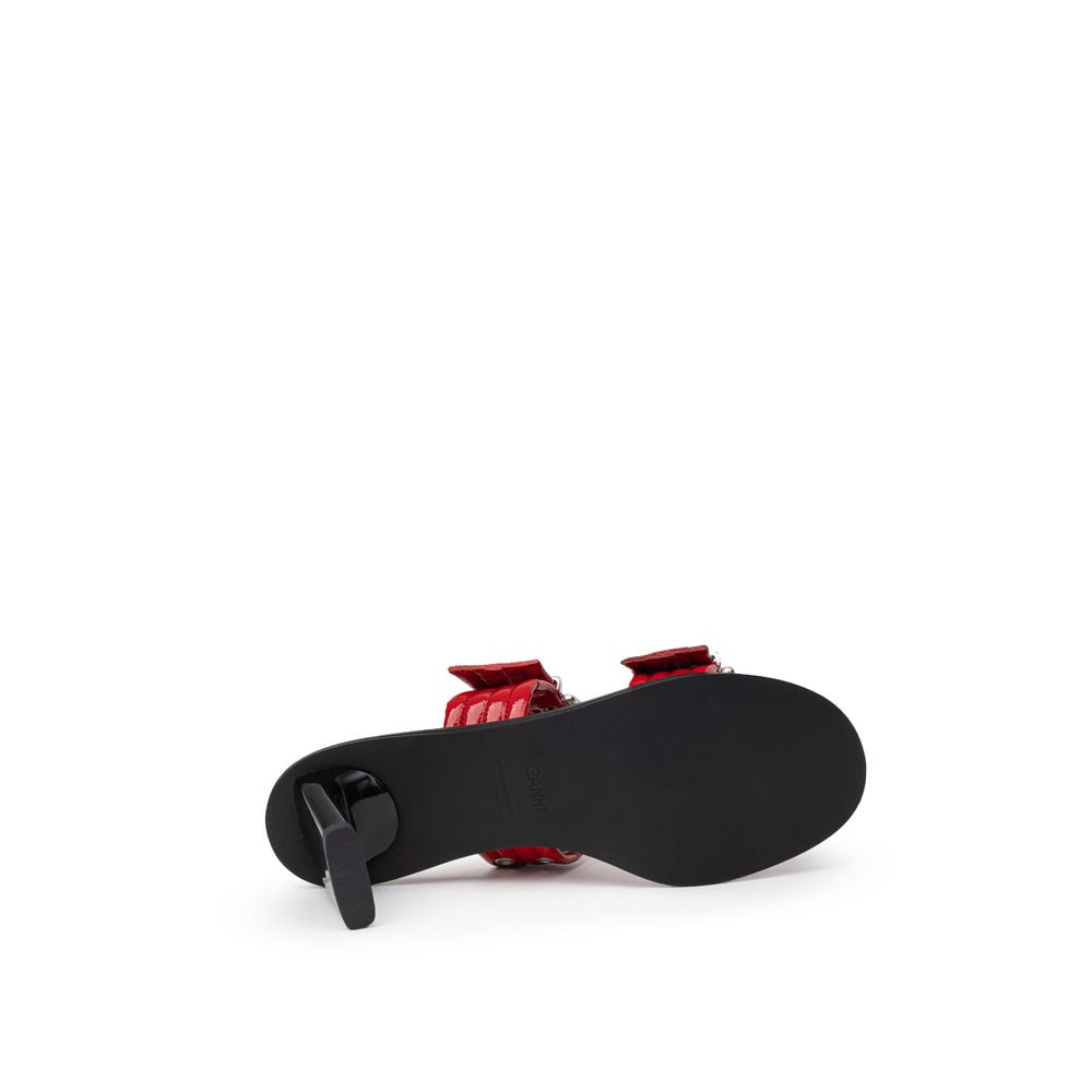 Rød skinnsandal