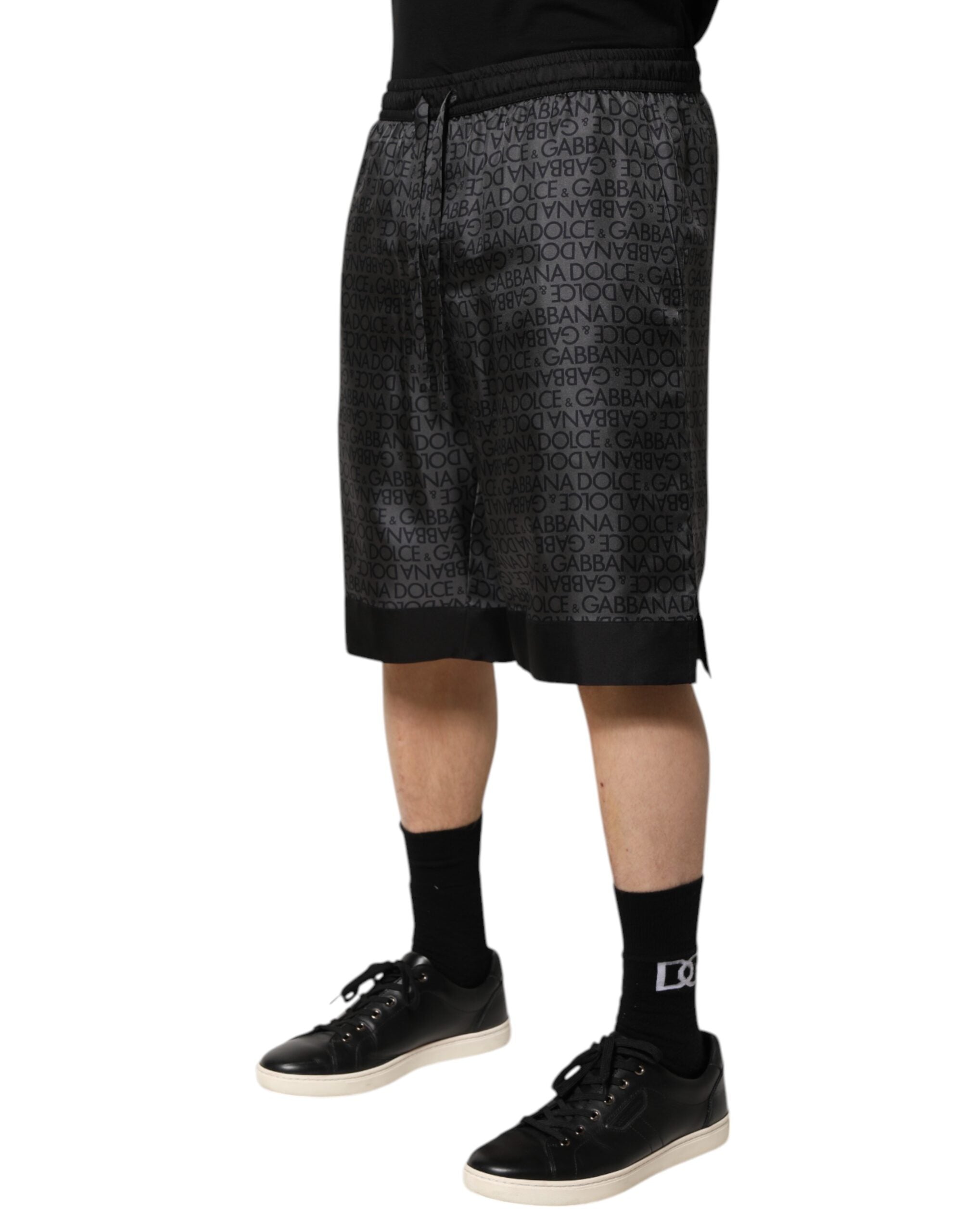 Gråsvarta siden DG-logotyp Bermudashorts för män
