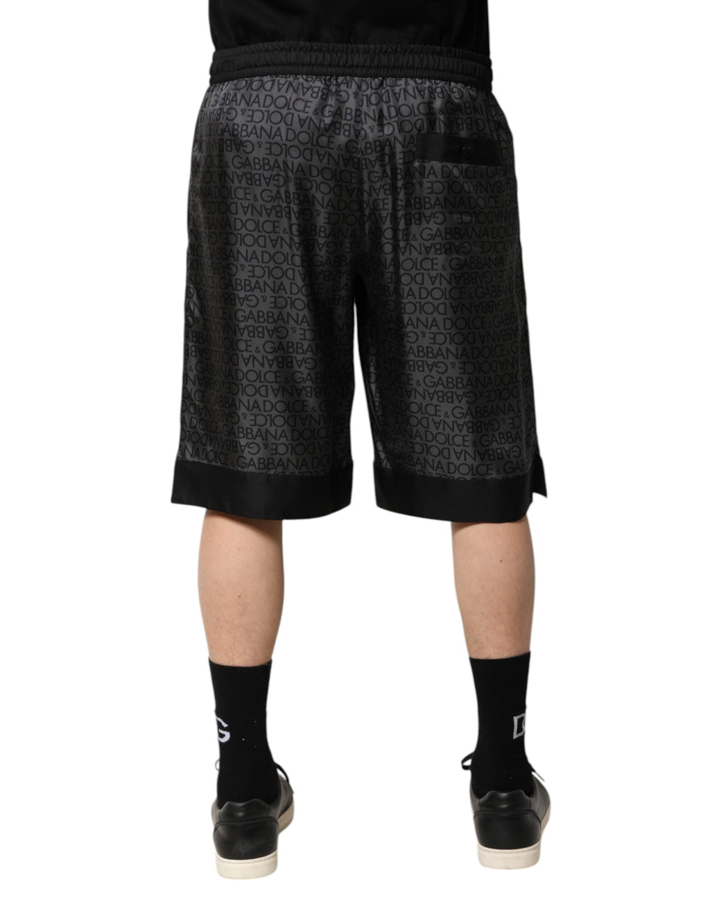 Gråsvarta siden DG-logotyp Bermudashorts för män