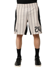 Dolce & Gabbana Off White Polyester DG Logo Sweatshorts Shorts