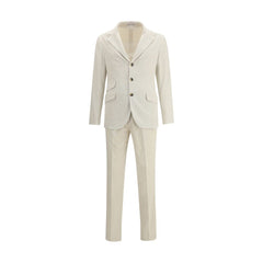 Brunello Cucinelli Cream Cotton Two-Piece Suit