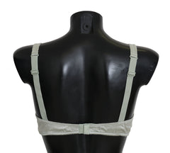 Dolce & Gabbana Green Balconcino Bra Floral Lace Underwear