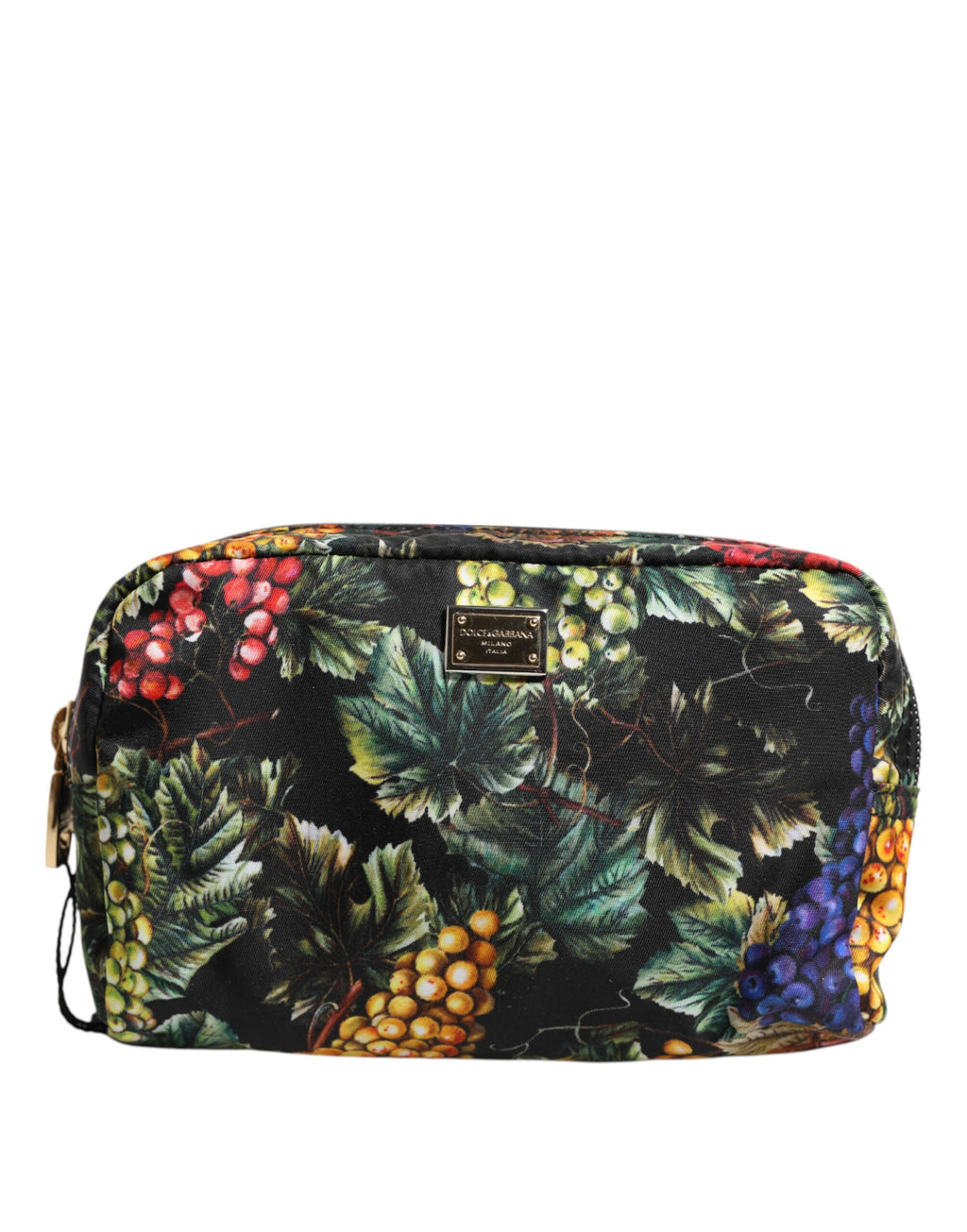 Flerfarget druetrykk clutch-veske med logoplakett